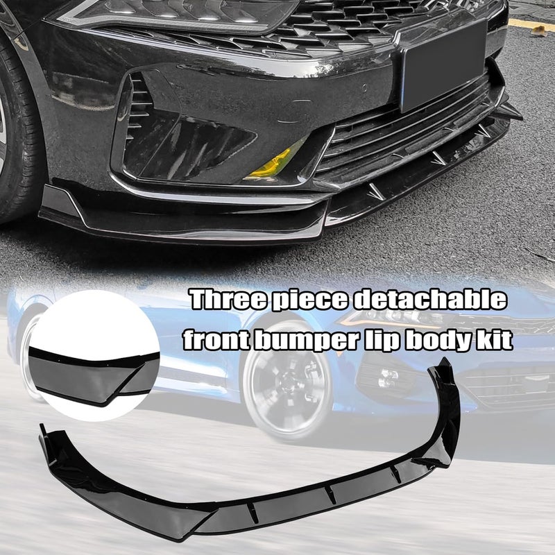 Gear Up Front Bumper Lip Splitter Compatible with 2024 2023 2022 2021 Kia K5 & 2025 Kia K5 GT/GT Line 3PC Front Splitter Protection Front Bumper Lower Lip Splitter (Gloss Black) - Image 2